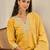Floral embroidered cotton silk v neck kurta trouser & dupatta