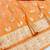 Orange zari woven banarasi silk blend saree with blouse piece
