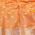 Orange zari woven banarasi silk blend saree with blouse piece