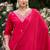 Floral embroidered cotton silk v neck kurta trouser & dupatta