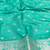 Light blue zari woven banarasi silk blend saree with blouse piece