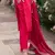 Floral embroidered cotton silk v neck kurta trouser & dupatta