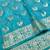 Blue zari woven banarasi silk blend saree with blouse piece