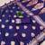 Purple zari woven banarasi silk blend saree with blouse piece