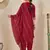 Floral embroidered viscose rayon round neck kurta trouser & dupatta