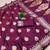 Wine zari woven banarasi silk blend saree with blouse piece