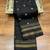 Black zari woven banarasi silk blend saree with blouse piece
