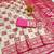 Cream zari woven patola banarasi silk blend festive saree with blouse piece
