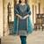 Floral embroidered muslin round neck kurta trouser & dupatta