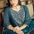 Floral embroidered muslin round neck kurta trouser & dupatta