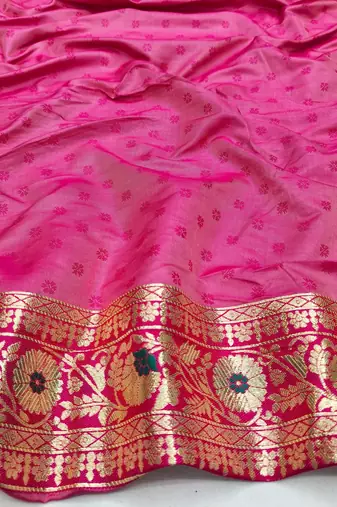 Blue zari woven patola silk blend festive saree with blouse piece