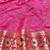 Blue zari woven patola banarasi silk blend festive saree with blouse piece