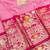 Pink zari woven banarasi silk blend saree with blouse piece
