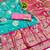 Blue zari woven banarasi silk blend saree with blouse piece