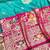 Blue zari woven banarasi silk blend saree with blouse piece