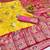Gold zari woven banarasi silk blend saree with blouse piece
