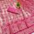 Pink zari woven patola banarasi silk blend festive saree with blouse piece