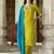 Floral embroidered muslin v neck kurta trouser & dupatta
