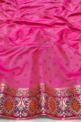 Blue zari woven patola silk blend festive saree with blouse piece