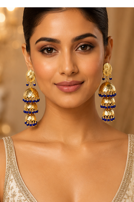 Gold tone three stage jhumkas 1