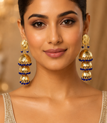 Gold tone three stage jhumkas