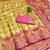 Gold zari woven patola banarasi silk blend festive saree with blouse piece