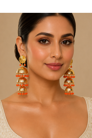 Luxe punjabi style jhumka earrings 1