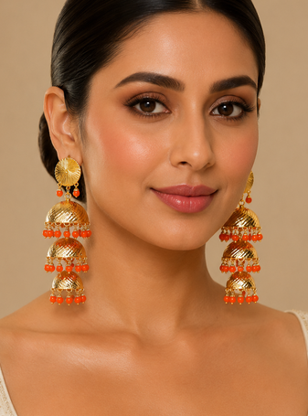Luxe punjabi style jhumka earrings