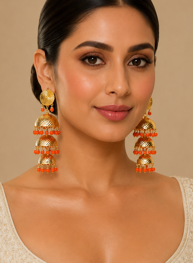 Luxe punjabi style jhumka earrings