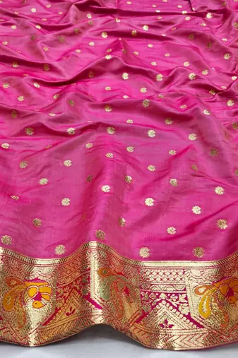 Light green zari woven silk blend saree with blouse piece