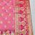 Pink zari woven banarasi silk blend saree with blouse piece