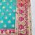 Blue zari woven banarasi silk blend saree with blouse piece