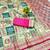 Pista zari woven patola banarasi silk blend festive saree with blouse piece