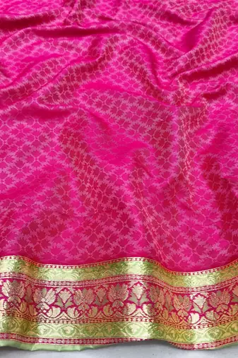Pista zari woven patola silk blend festive saree with blouse piece