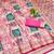 Pink zari woven patola banarasi silk blend festive saree with blouse piece