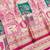 Pink zari woven patola banarasi silk blend festive saree with blouse piece