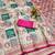 Cream zari woven patola banarasi silk blend festive saree with blouse piece