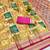 Gold zari woven patola banarasi silk blend festive saree with blouse piece