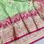 Light green zari woven banarasi silk blend saree with blouse piece