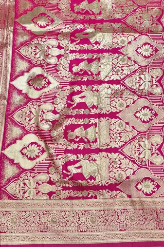 Light green zari woven silk blend saree with blouse piece