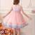 Purple rainbow frill net princess dress for girls