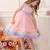 Purple rainbow frill net princess dress for girls