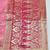 Pink zari woven banarasi silk blend saree with blouse piece