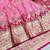 Pink zari woven banarasi silk blend saree with blouse piece