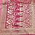 Pink zari woven banarasi silk blend saree with blouse piece