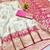 Cream zari woven banarasi silk blend saree with blouse piece