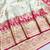 Cream zari woven banarasi silk blend saree with blouse piece