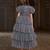 Grey sequin layered net party gown for girls