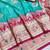 Blue zari woven banarasi silk blend saree with blouse piece
