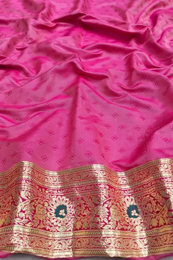 Blue zari woven silk blend saree with blouse piece
